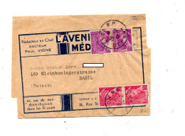 Bande Journal Cachet Lyon Sur Mercure - Manual Postmarks