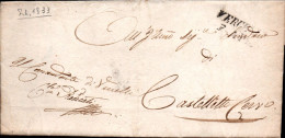 B73 - LETTERA PREFILATELICA DA VERCELLI A CASTELLETTO CERVO 1833 - 1. ...-1850 Prephilately