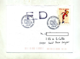 Lettre Cachet Lacanau Centenaire Theme Train Fausse Direction - Commemorative Postmarks