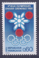 Francia 1967. JJOO Grenoble YT = 1520 (**) - Unused Stamps