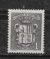 Andorra Fran. 1937 Escudo 1 C Ed:49 (**) - Ongebruikt