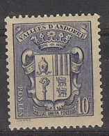 Andorra Fran. 1937 Escudo 10 C Ed:53 (*) - Unused Stamps