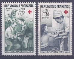 Francia 1966. YT = 1508-09 -  (*). Cruz Roja - Nuevos