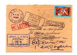 Lettre Flamme Saint Hilaire  Curiosite Date + N'habite Retour Flamme Muette Compiegne  Entete Velo Club - Mechanical Postmarks (Advertisement)