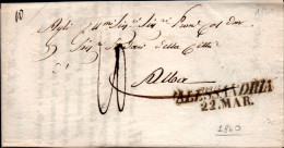 B75 - LETTERA PREFILATELICA DA ALESSANDRIA AD ALBA 1840 - 1. ...-1850 Prephilately