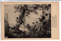 Scene De Camp Par Antoine  Watteau - Cartes Postales Ancienne - Malerei & Gemälde