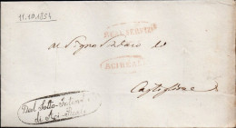 B77 - LETTERA PREFILATELICA DA ACIREALE A CASTIGLIONE 1854 - ...-1850 Préphilatélie