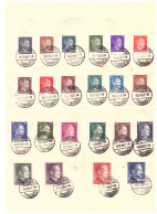 1941 Germany Hitler 22 Cancelled Stamps On The Sheet Of Paper - Gebraucht