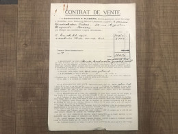 Contrat De Vente Etablissements P. PLASMAN - Historische Documenten