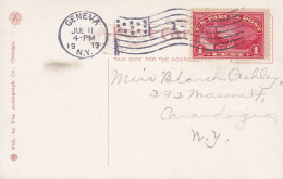 United States PPC 7552. White Springs Farm, Geneva. N.Y. Flamme 'Flag' GENEVA 1913 US Parcel Post Stamp Mi. 1 !!!! - Lettres & Documents