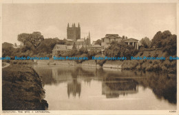 R092600 Hereford. The Wye And Cathedral. Photochrom. No 42464 - Mundo