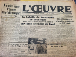 L OEUVRE 44/DEAT EUROPE /BATAILLE NORMANDIE GOERING / - Sonstige & Ohne Zuordnung