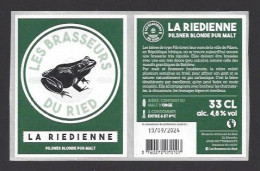 Etiquette De Bière  Blonde  -  La Riedienne  -  Brasserie  Ried  à  Muttersholtz   (67) - Birra