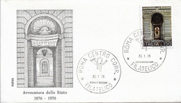 Fdc Rodia: AVVOCATURA DI STATO (1976); No Viaggiata; Annullo Filatelico Roma - FDC