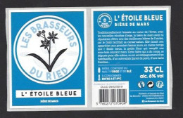 Etiquette De Bière  De Mars  -  L'Etoile Bleue   -  Brasserie  Ried  à  Muttersholtz   (67) - Birra