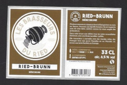 Etiquette De Bière Brune  -  Ried Brunn  -  Brasserie  Ried  à  Muttersholtz   (67) - Bière