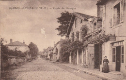 REF.AC . CPA . 87 . ST PAUL-D'EYJEAUX . ROUTE DE LIMOGES . RECETTE BURALISTE - Autres & Non Classés