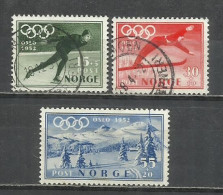 Q518- SERIE COMPLETA 25,00€ NORGE NORUEGA 1951 Nº 337/339 OLIMPIADAS OSLO 1952 - Used Stamps