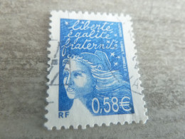 Marianne De Luquet - 0.58 € - Yt 3451 - Bleu - Oblitéré - Année 2002 - - Usados