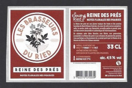 Etiquette De Bière Notes Florales Des Prairies  -  Reine Des Prés    -  Brasserie  Ried  à  Muttersholtz   (67) - Bier