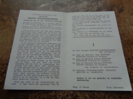 Doodsprentje/Bidprentje   MARIA VANDENBUNDER   Poperinge 1900-1978  (Echtg Georges BORTIER) - Religion & Esotericism