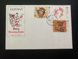 FDC Guyana 17/12/1991 - Walt Disney - Mickey - Donald - Picsou - Disney