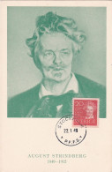 Carte Maximum Suède 1949 August Strindberg - Maximum Cards & Covers