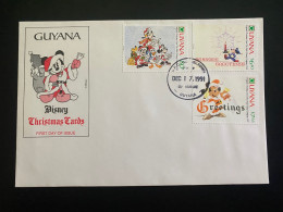 FDC Guyana 17/12/1991 - Walt Disney - Mickey - Donald - Minie - Goofy - Disney