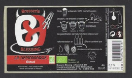 Etiquette De Bière Stout  -  La Démoniaque   -  Brasserie  Blessing  à  Waldhambach  (67) - Birra