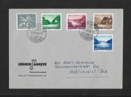 1956 SINNBILDER, SEEN UND WASSERLÄUFE  ►dekorativer Satzbrief Mit Zudruck "Dörrer & Mayer Zürich" - Storia Postale