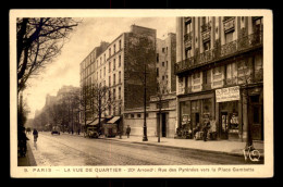 75 - PARIS 20EME - LA VUE DE QUARTIER - RUE DES PYRENEES VERS LA PLACE GAMBETTA - Distrito: 20