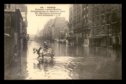 75 - PARIS 11EME - INONDATIONS DE 1910 - AVENUE LEDRU-ROLLIN - HOMME A CHEVAL - Distretto: 11