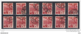 JAPAN:  1937/40   YOMEIMON  DOOR  -  10 S. USED  STAMPS  -  REP.  12  EXEMPLARY  -  YV/TELL. 269 - Gebraucht