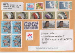 ESTADOS UNIDOS USA CC CARTERO POSTMAN RICHARD WRIGHT CRANE NATIVOS AVEJA BEE - Indianer