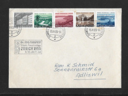 1955 ETH ZÜRICH, SEEN UND WASSERLÄUFE  ►dekorativer Satzbrief Mit Kasten-Stempel "64. Eidg.Turnfest Zürich" - Lettres & Documents