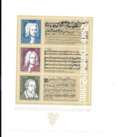 DF99 - BLOC FEUILLET DDR - JEAN SEBASTIEN BACH - GEORG FRIEDRICH HANDEL - HEINRICH SCHUTZ - Musica