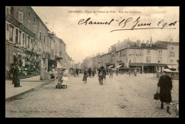 88 - CHARMES-SUR-MOSELLE - PLACE DE L'HOTEL DE VILLE - RUE DES CAPUCINS - MAGASINS REUNIS - CAFE DES VOSGES - Charmes