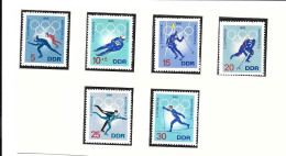 DF97 - TIMBRES POSTE DDR - JEUX OLYMPIQUES GRENOBLE - PATINAGE - LUGE - HOCKEY SUR GLACE - SKI - SKI DE FOND - Inverno1968: Grenoble