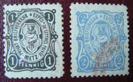 Allemagne - Alsace-Lorraine - Timbres De La Poste Privée De La Ville De Metz - 1 & 2 Pfennig Oblitérés - TTB - Private & Lokale Post