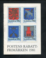 "SCHWEDEN" 1981, Rabattmarkenheft Mit 6 Karten ** (A2005) - Postwaardestukken