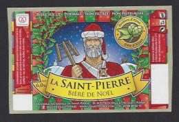 Etiquette De Bière De Noël  -  Brasserie  De Saint Pierre  à  Saint Pierre  (67) - Cerveza