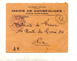 Lettre Cachet Bonson Entete Mairie Consegudes - Handstempel