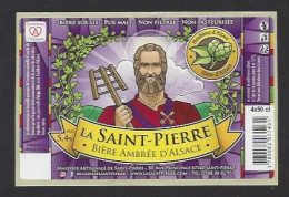 Etiquette De Bière Ambrée  -  Brasserie  De Saint Pierre  à  Saint Pierre  (67) - Bière