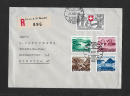 1952 GLARUS UND ZUG 600 JAHRE IN DER EIDGEN.-SCHAFT, SEEN UND WASSERLÄUFE  ► R-Satzbrief - Covers & Documents