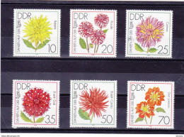 RDA 1979 FLEURS DAHLIAS Yvert 2100-2105, Michel 2435-2440 NEUF** MNH Cote 6 Euros - Nuevos