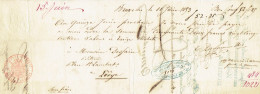 BRUXELLES 1853 - Mandat à L'ordre De PANNEMAECKER Graveur Pour Monsieur H. DESSAIN éditeur à LIEGE - 1800 – 1899