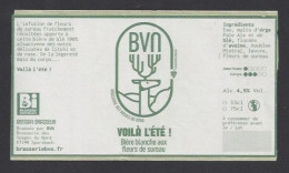 Etiquette De Bière Blanche  -  Voilà L'été  -  Brasserie BVN  à  Sparsbach  (67) - Cerveza