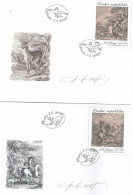 Year 2024 - Works In Stamps, Hunting Graphic Art,  2 FDC's, Autograph Painter Srb - FDC