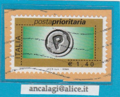 USATI ITALIA POSTA PRIORITARIA Senza/mill. - Ref.1451A "10^ Emissione" 1 Val. €1,40 - - 2001-10: Usados