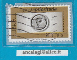 USATI ITALIA POSTA PRIORITARIA Senza/mill. - Ref.1452 "10^ Emissione" 1 Val. €1,50 - - 2001-10: Used